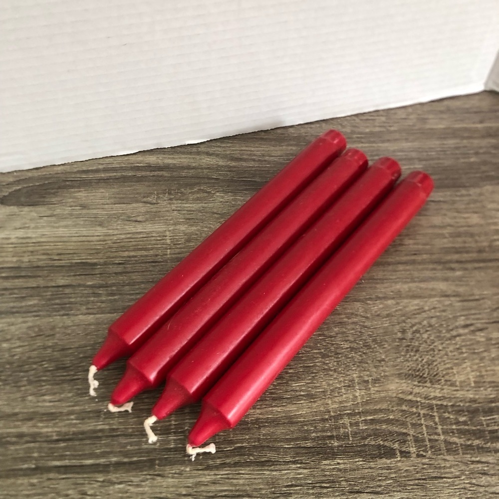 Red Taper Candle Set